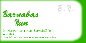 barnabas nun business card